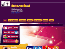 Tablet Screenshot of bellevuebowl.com